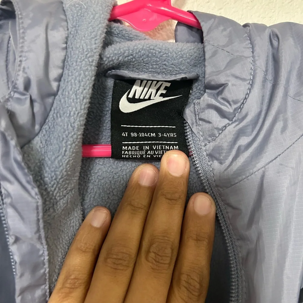 Nike Youth Gray‎ Zip Up Fleece Fully-Lined Hooded Jacket Sz 4T